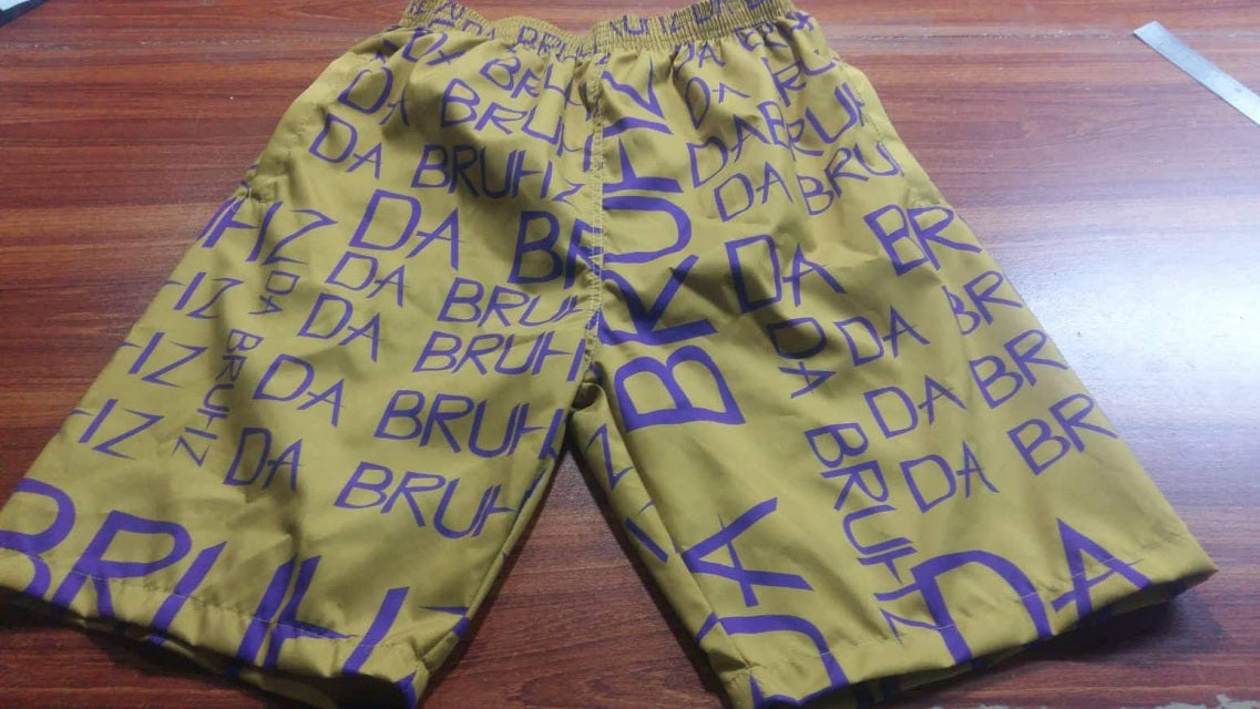 Da Bruhz Swim Trunks Old Gold/Purple