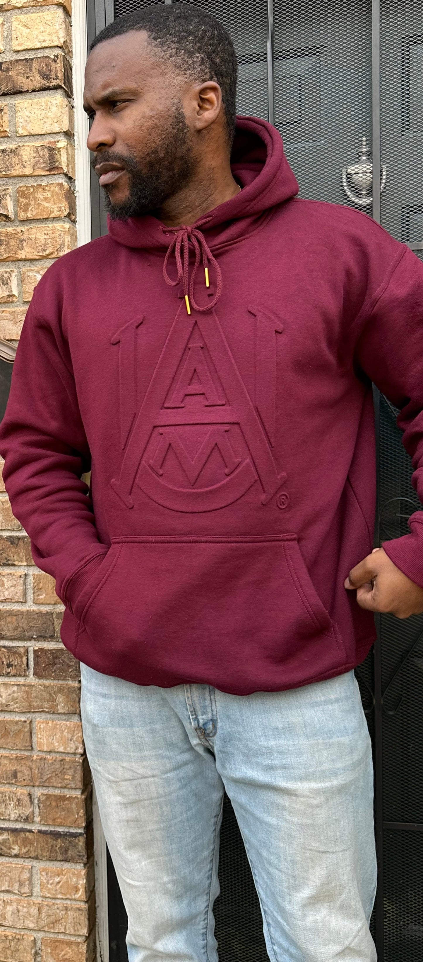 Maroon Embossed Hoodie