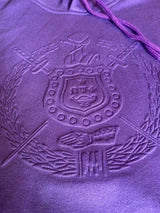Purple Embossed Shield Hoodie