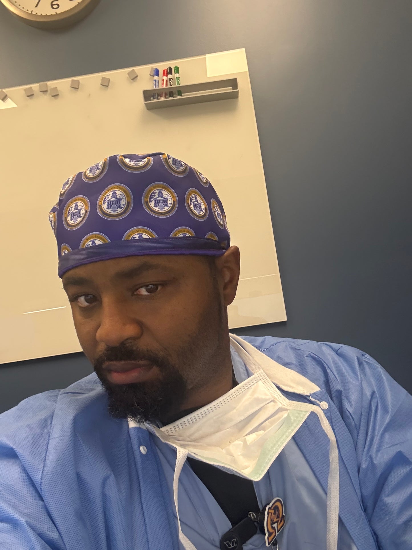 HBCU Custom Scrub caps and Scrub Caps With Tiebacks for Ponytails