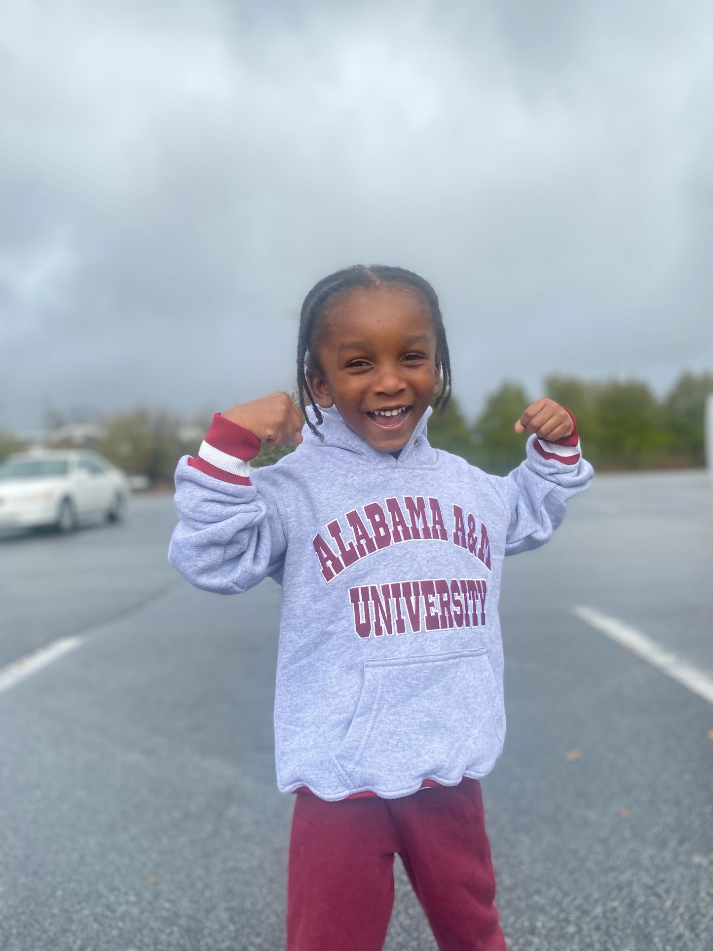 Kids Cozy Grey AAMU hoodie