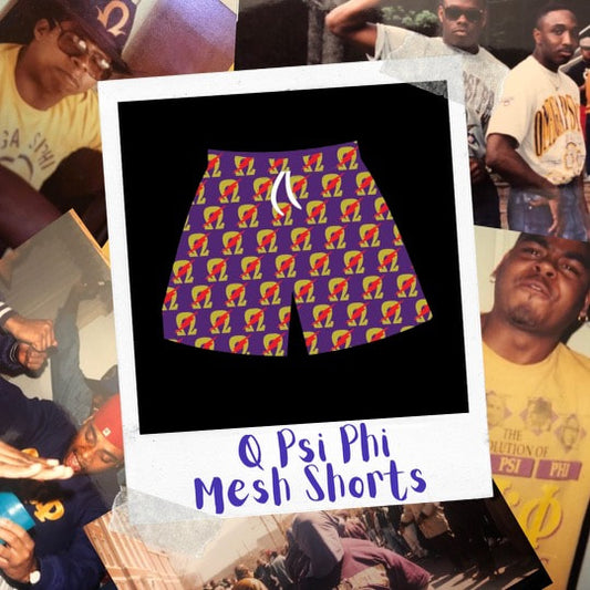 Q Psi Phi Mesh Shorts - Purple